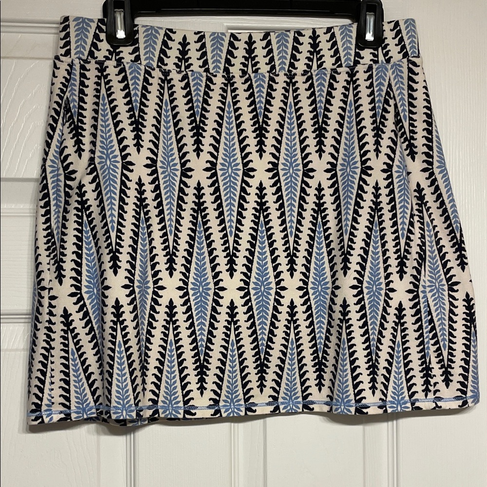 Spartina 449 Blue and Black Geometric Mini Skirt